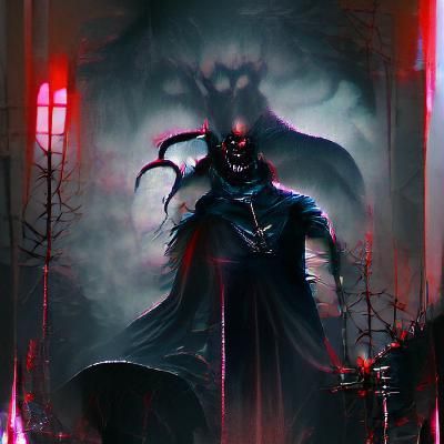 Sinister God of Darkness in Dark Fantasy Style