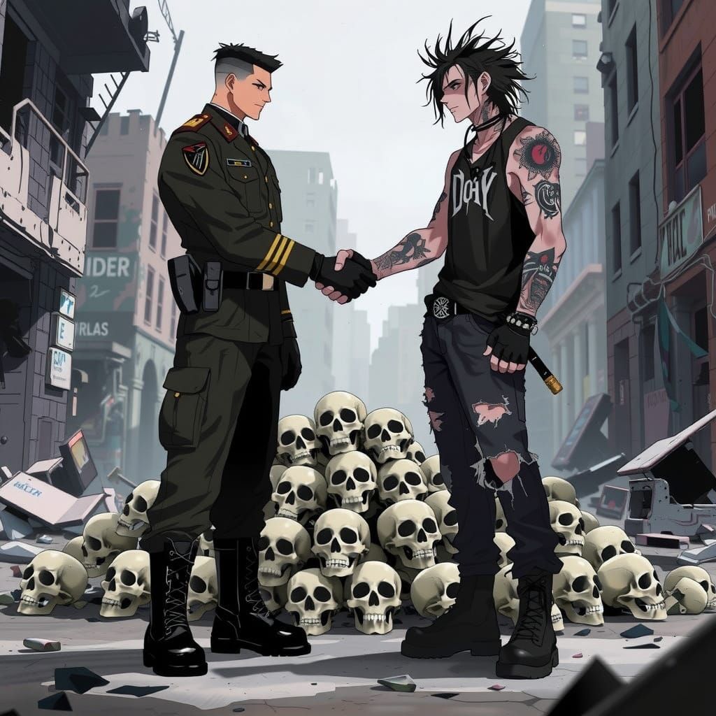 Villainous Duo Forms Alliance on Ruined Street