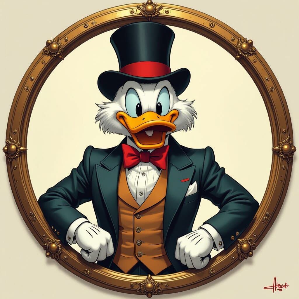 Uncle Scrooge as Tycoon in Circular Frame