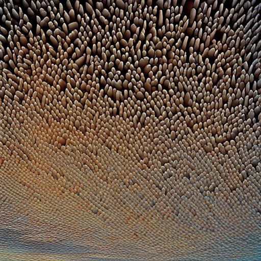 Airship in Altocumulus Clouds: Post-Impressionistic View