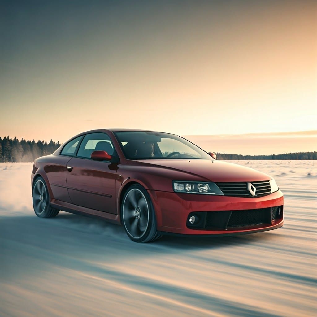 Sleek Stealthed Hypercar Drifts Through Dreamland Dawn