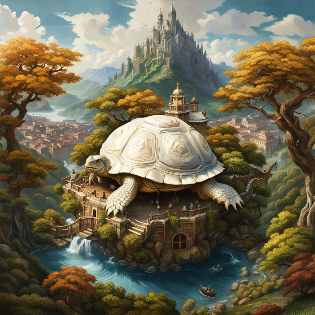 Rococo Gothic Turtle City in Mountain Valley