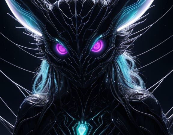 Alien Trapped in Sin's Web Surreal Digital Painting