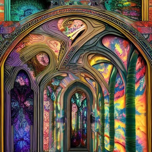 Iridescent Door of Perception in Surrealist Style