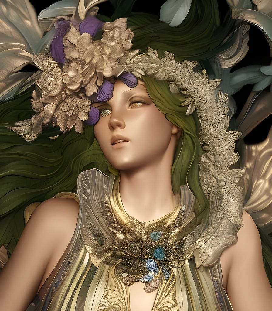 Classical Portrait in Art Nouveau Style