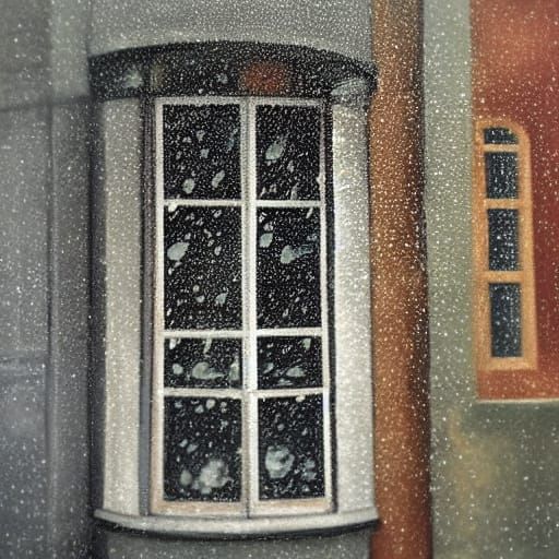 View during gentle rain