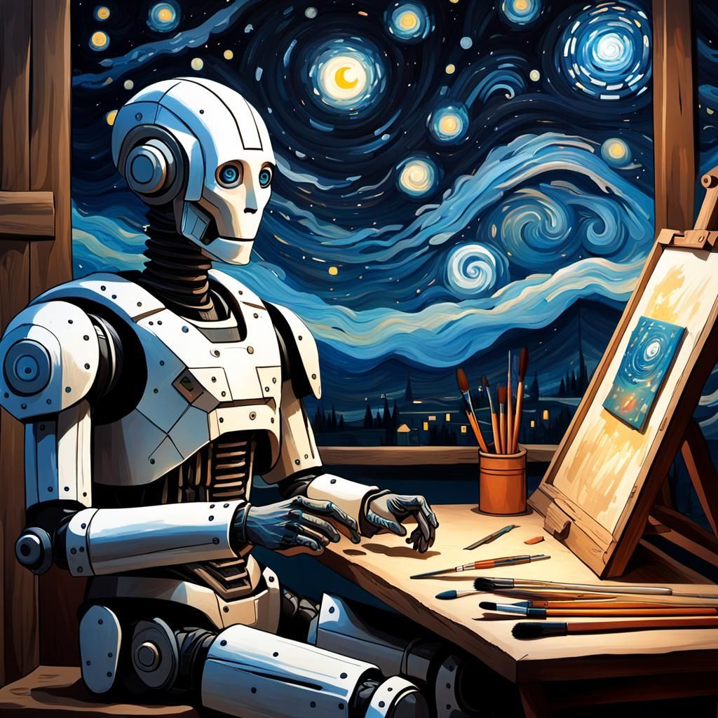 Cyborg Painter Recreates Starry Night in Post-Impressionist ...