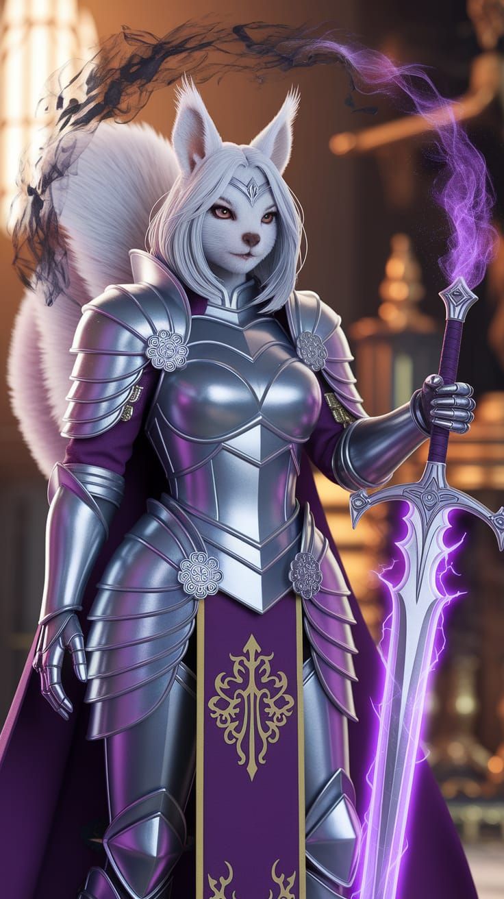Regal Squirrel-Human Paladin in Sisters of Battle Armor