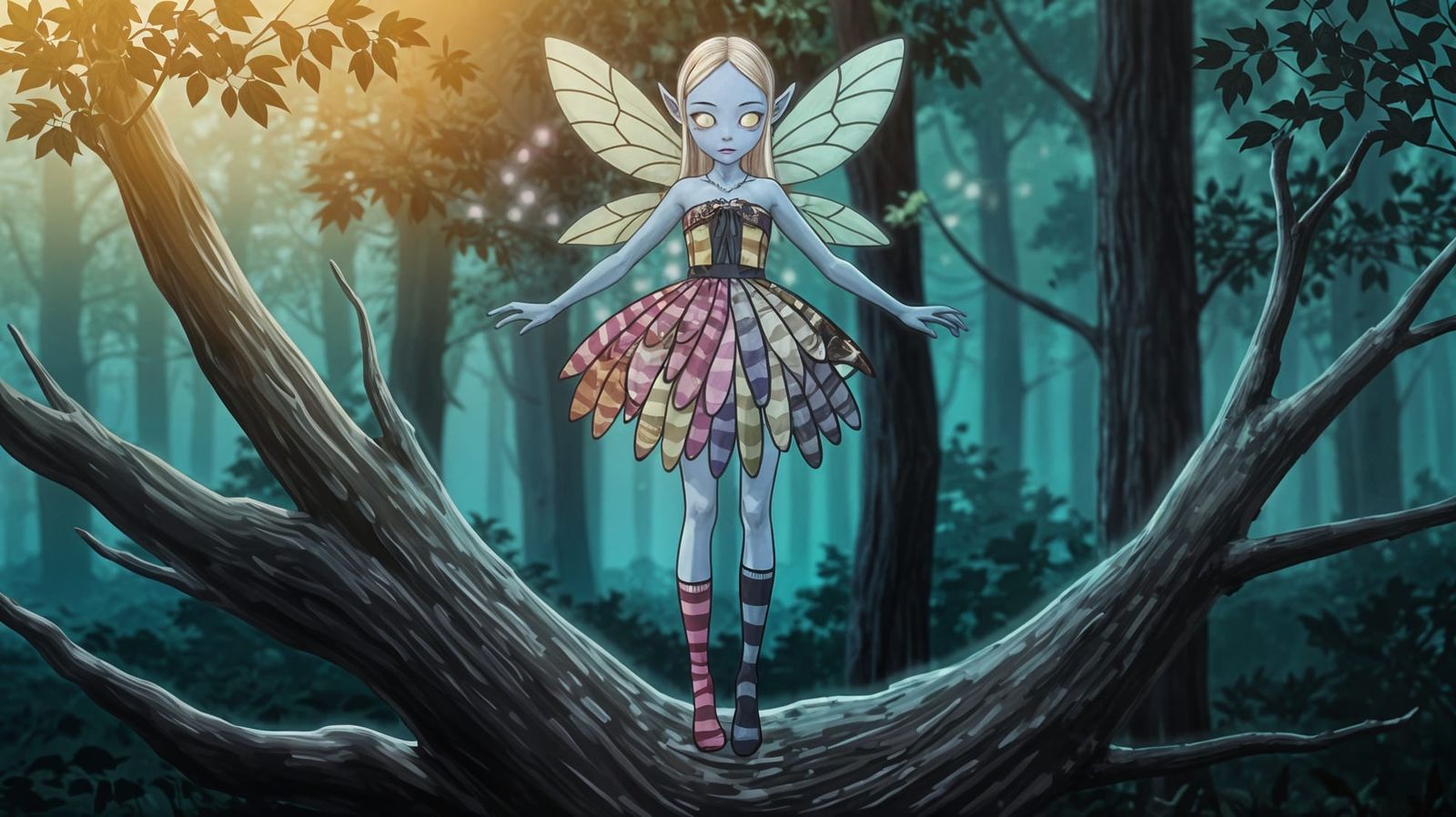 Ethereal Anime Fairy in Sock Dress