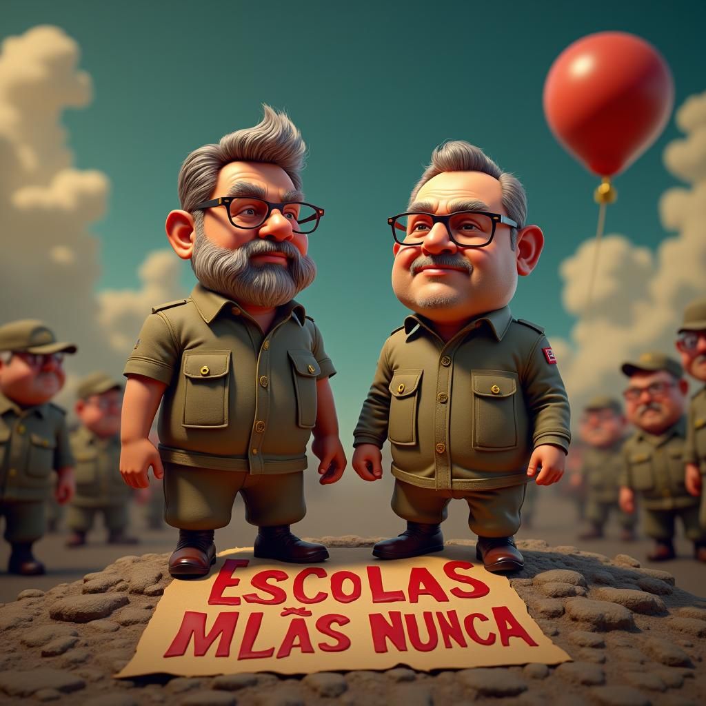 Political Satire: Boulos and Lula in 3D Caricature