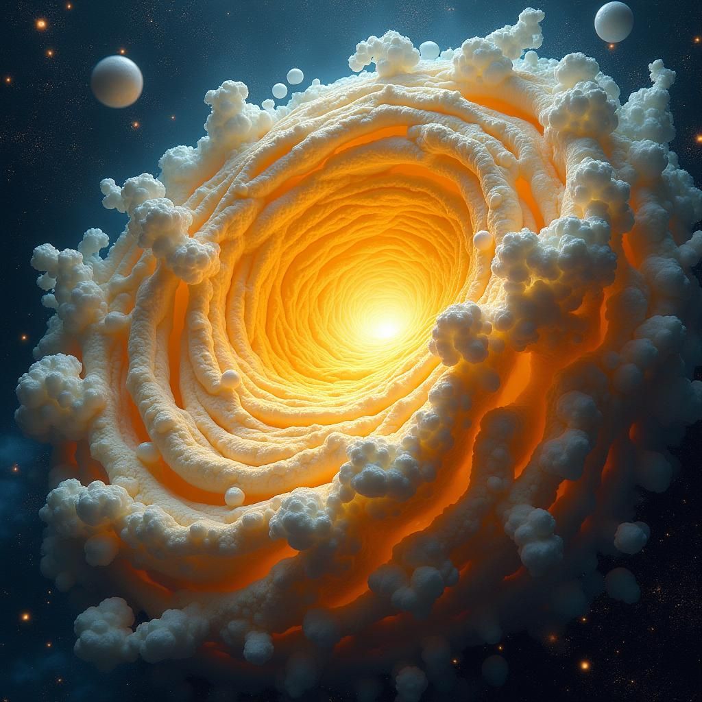 Cheese Nebula in a Surreal Cosmic Style