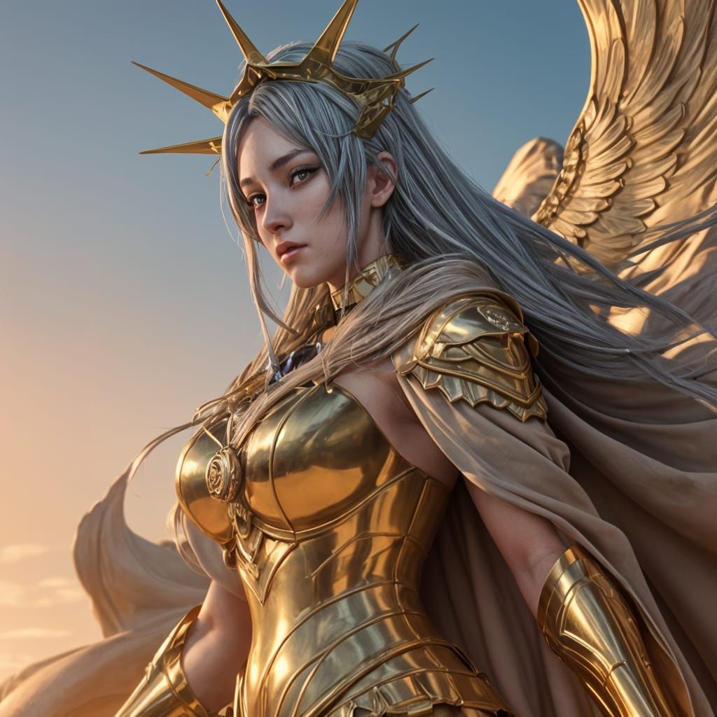 Anime-Style Liberty Concept Art in 3D