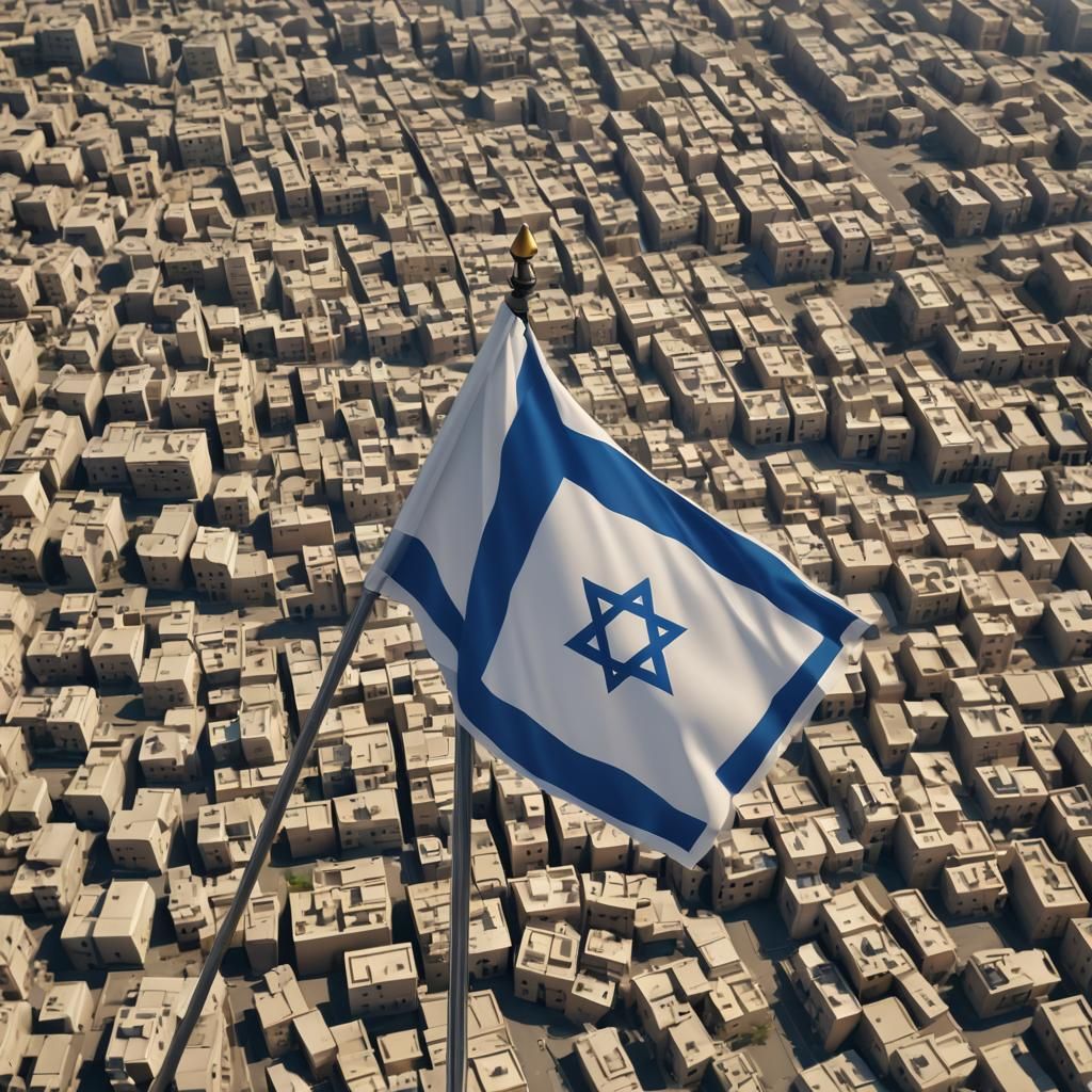 Israeli Flag in Detailed 3D Anime Art