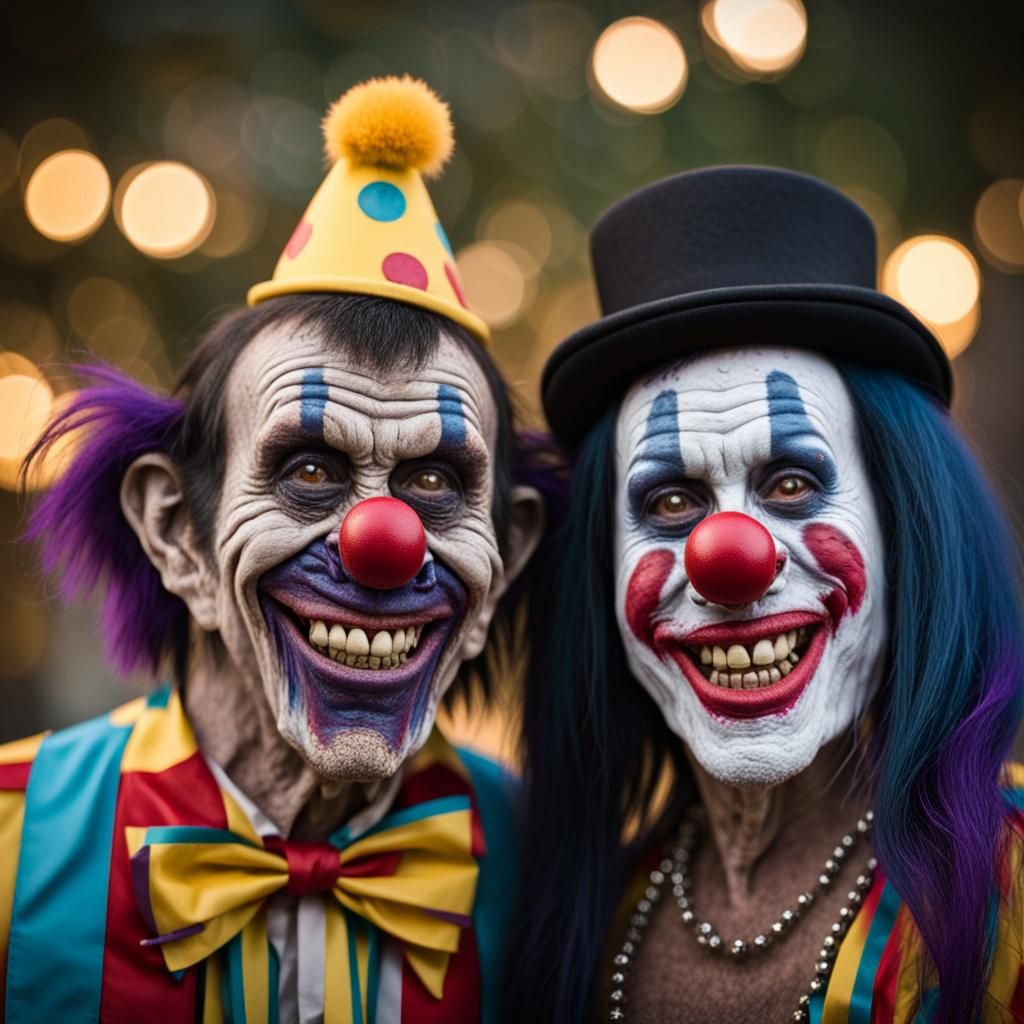 Zombie Monkey Clown Maniacal Grin: Professional Photography