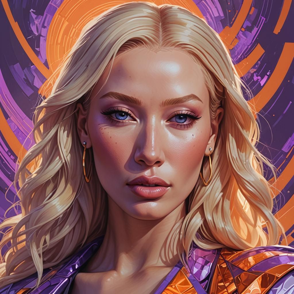 Confident Woman Portrait with Icy Triadic Colors