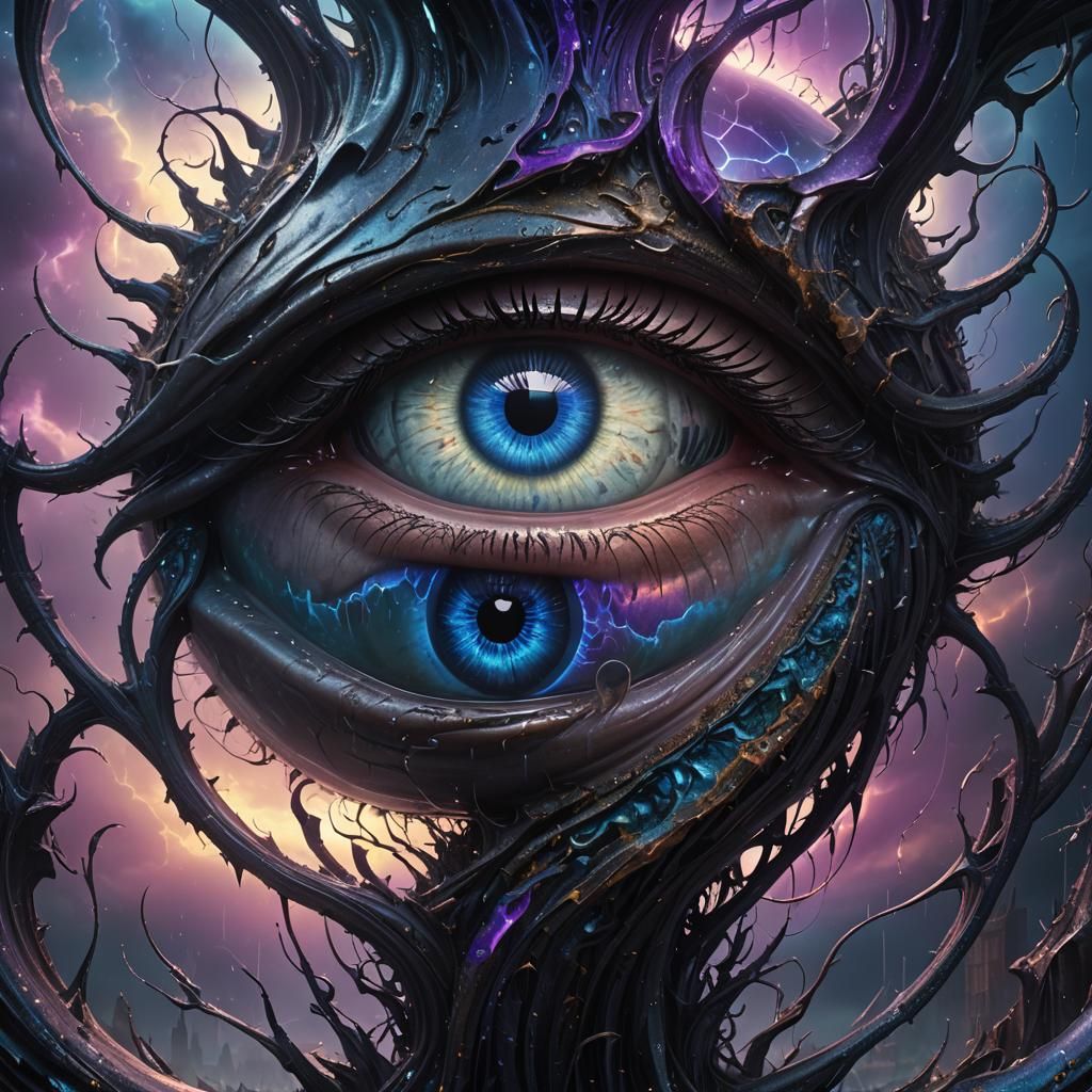 Giant Eye in Surreal Dreamscape: Digital Matte Painting