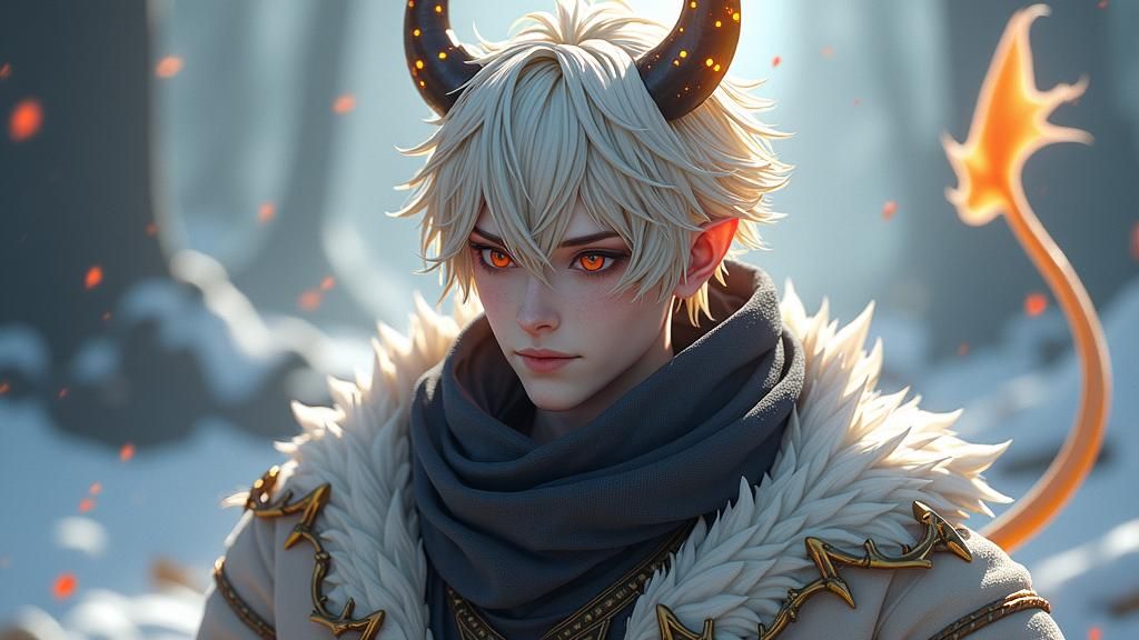 Anime Devil with Platinum Hair in Unreal Engine 5
