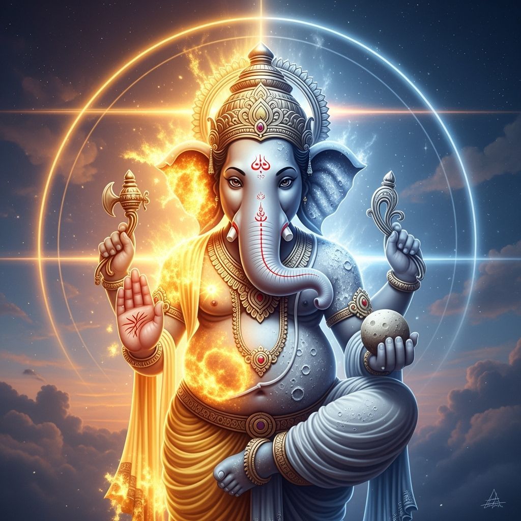 Lord Ganesha: Cosmic Balance of Sun and Moon