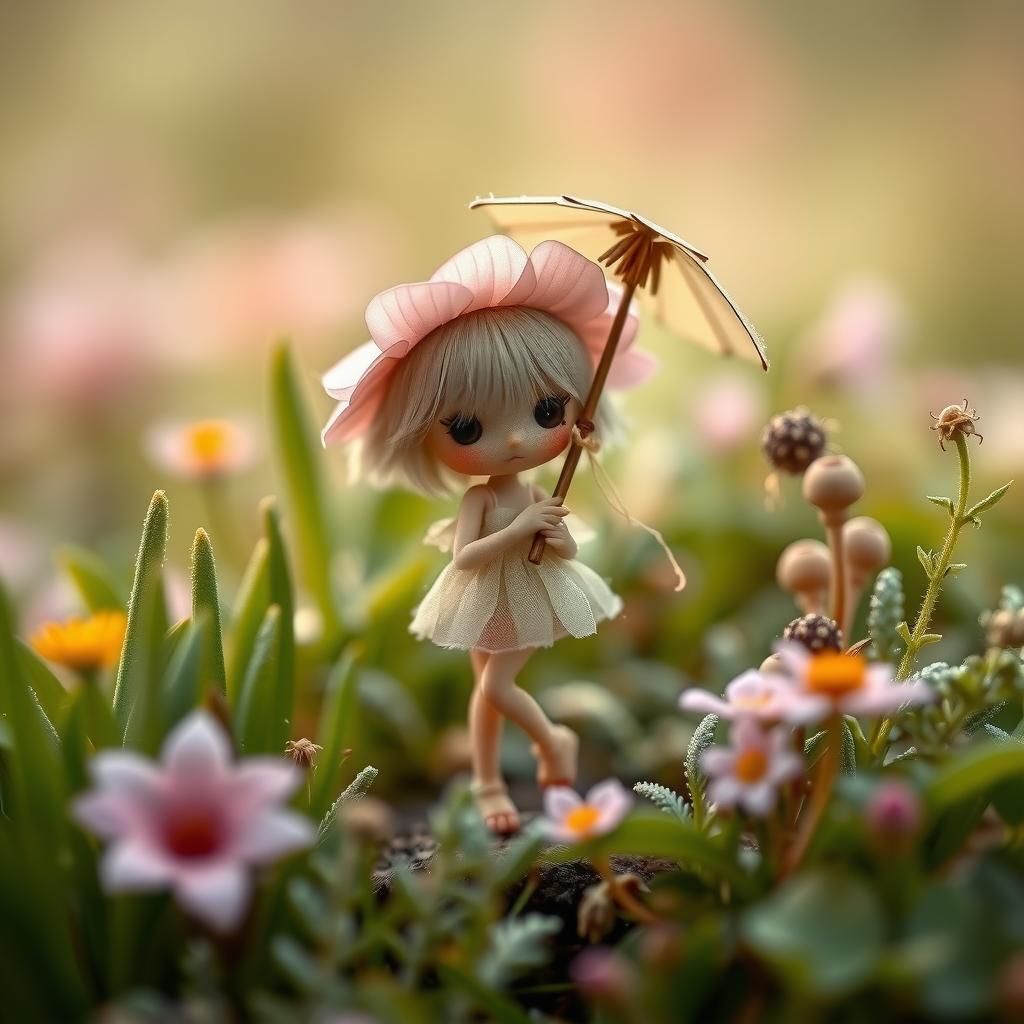 Anthropomorphic Daisy in Miniature World