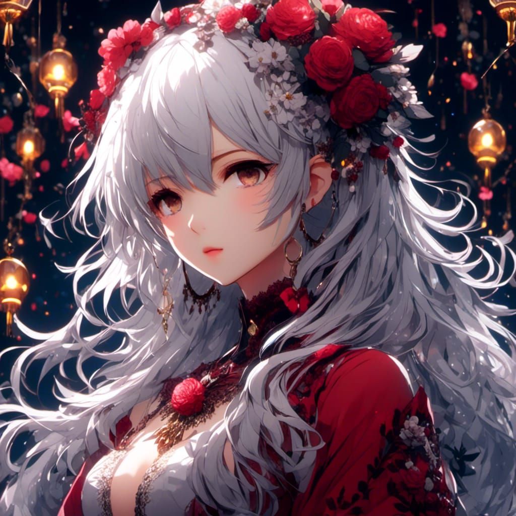 Anime Kawaii Neko Girl with Blood Details