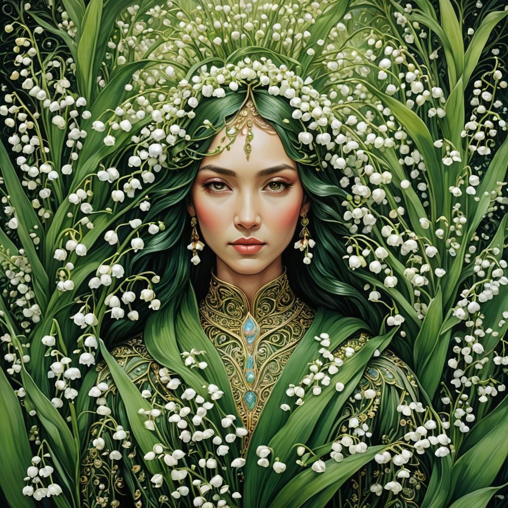 Lilly of the Valley: Maximalist Acrylic Art