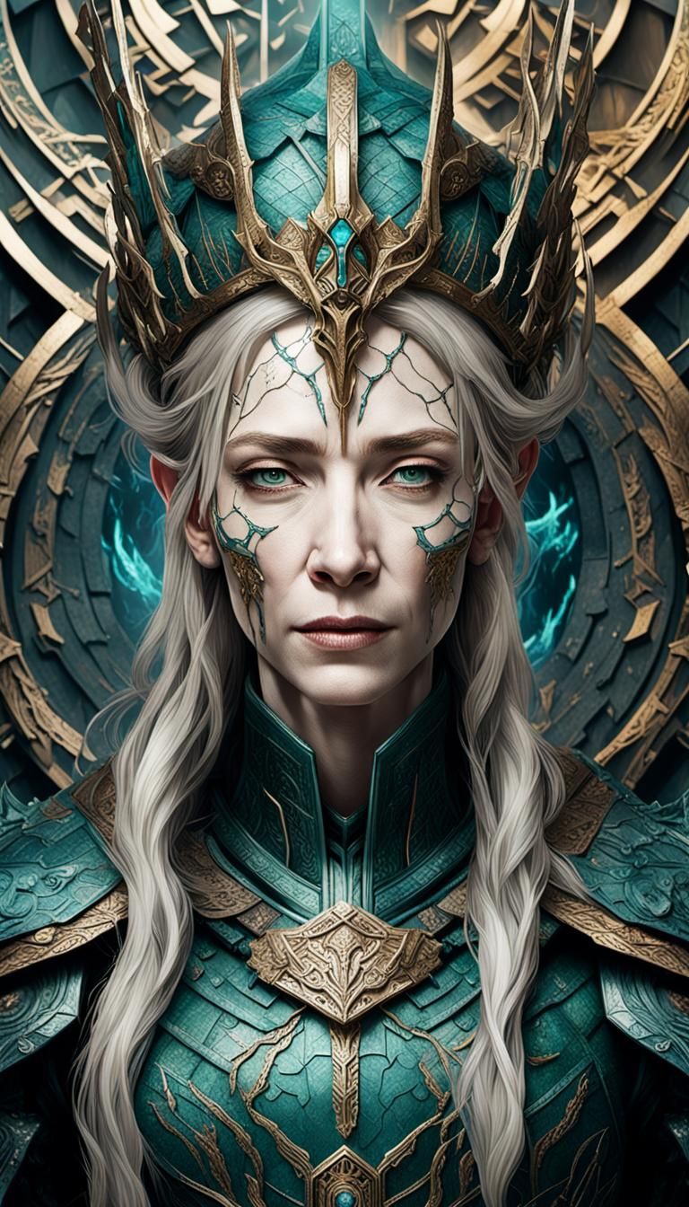 Asgardian Queen Portrait with Intricate Details