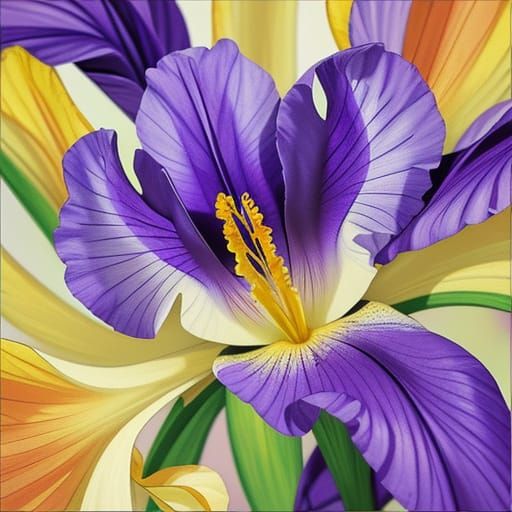 Fauvist Iris Macro Photography With Vibrant Purple Petals