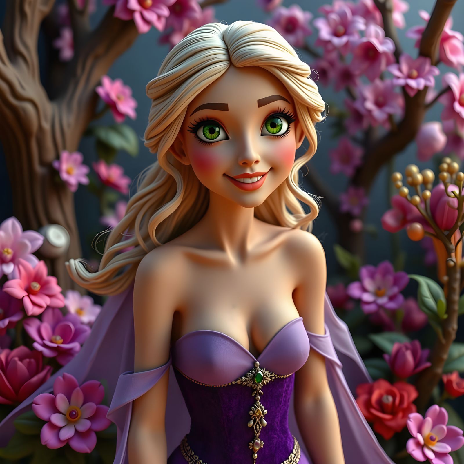 Goddess of Love in Claymation Disney Pixar Style