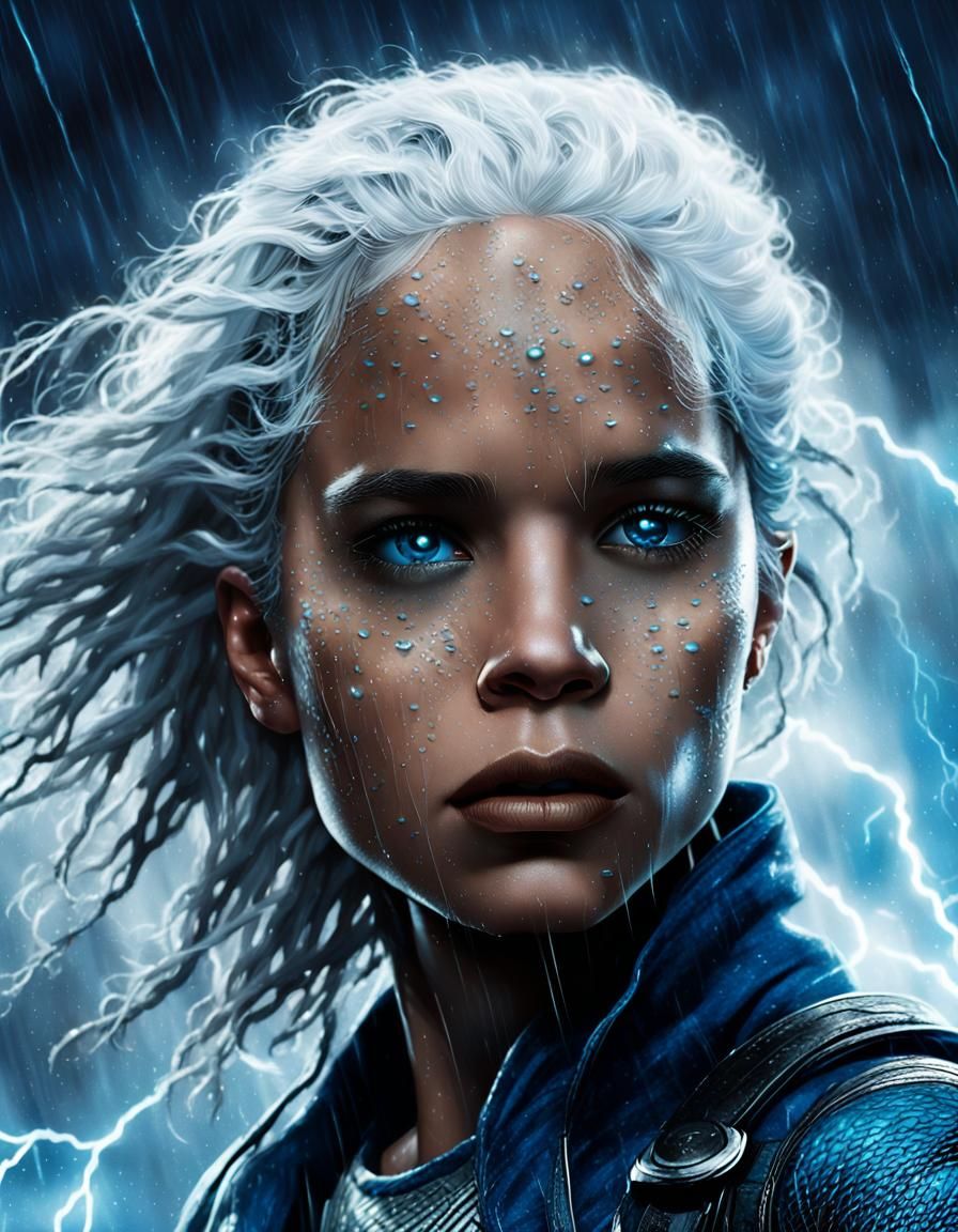 Storm as X-Men Mutant in Cinematic Comic Art