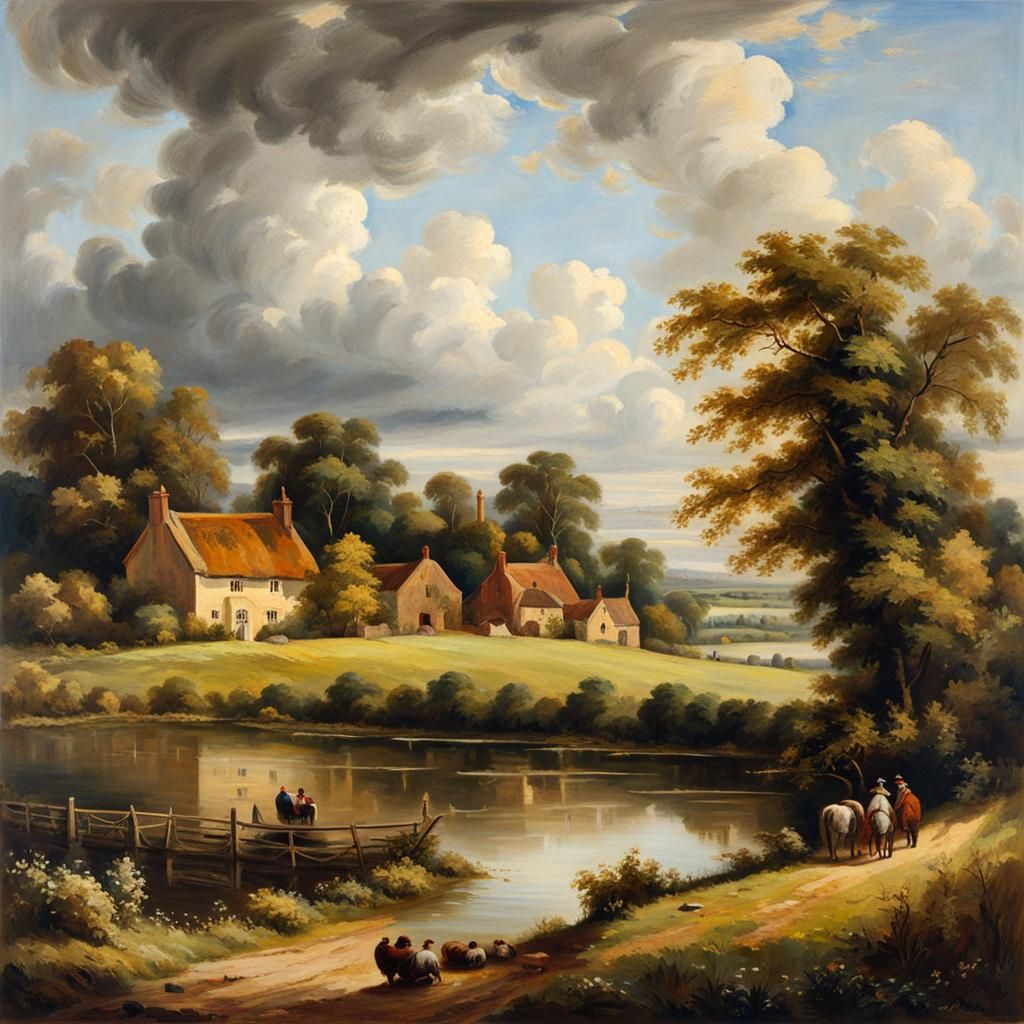 Idyllic English Countryside after John Constable