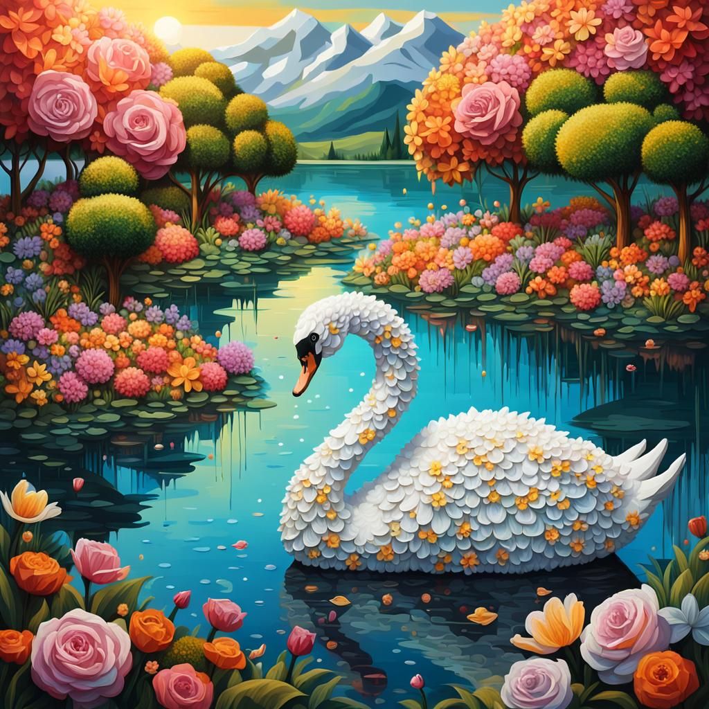 Swan of Flowers