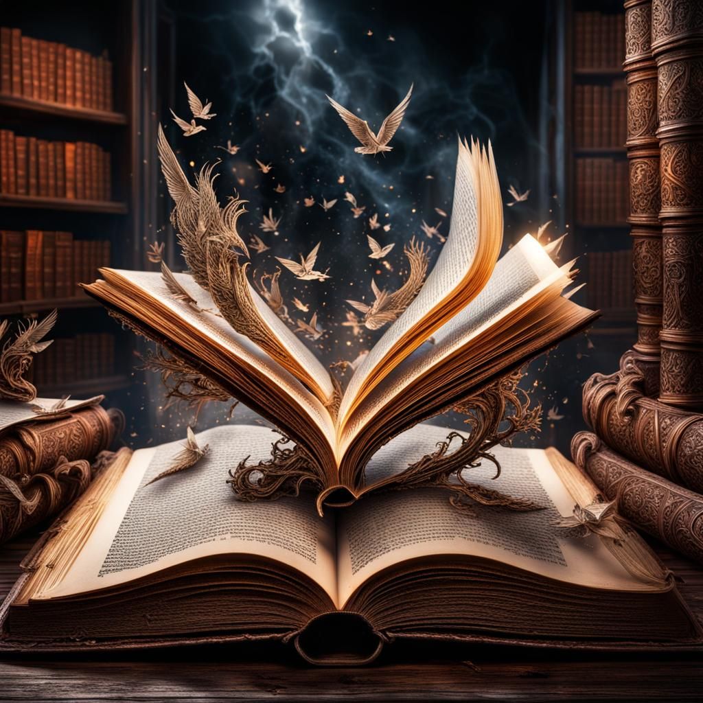 Magical Characters Emerge From Open Book