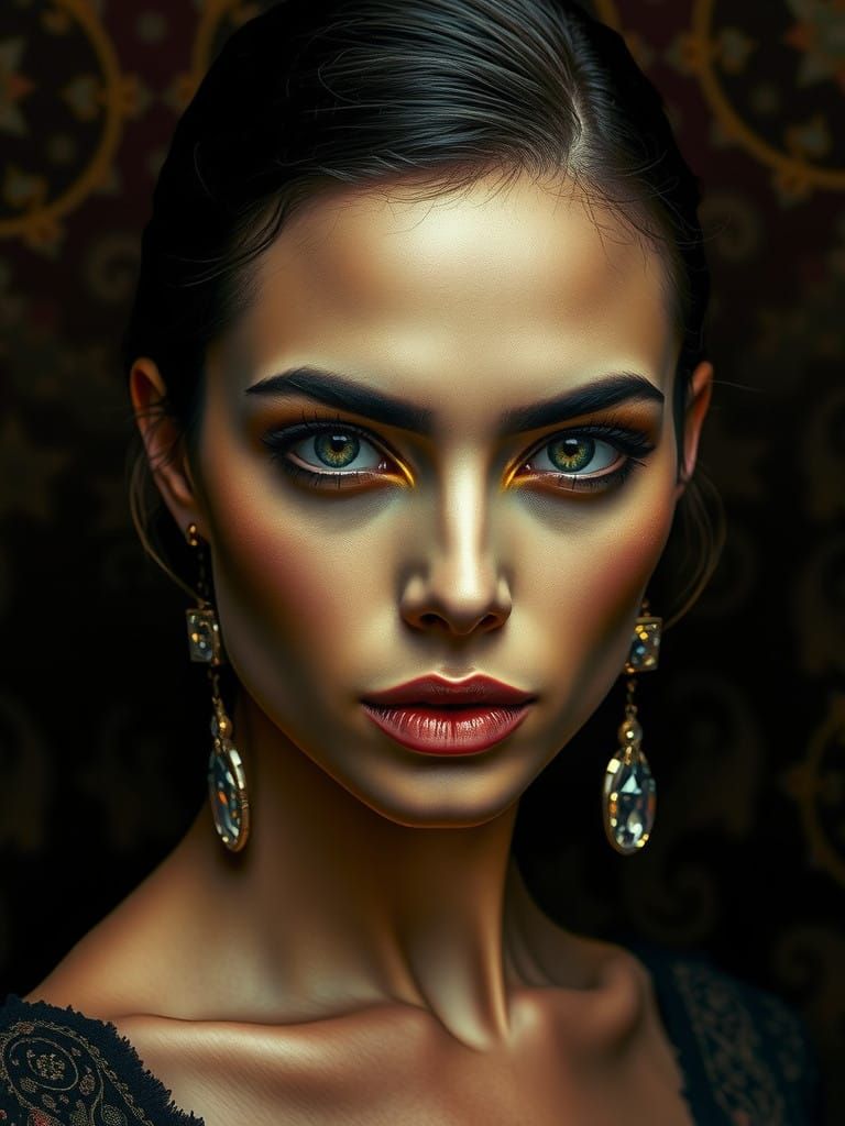 Glowing Portrait in Luxurious, Opulent Style