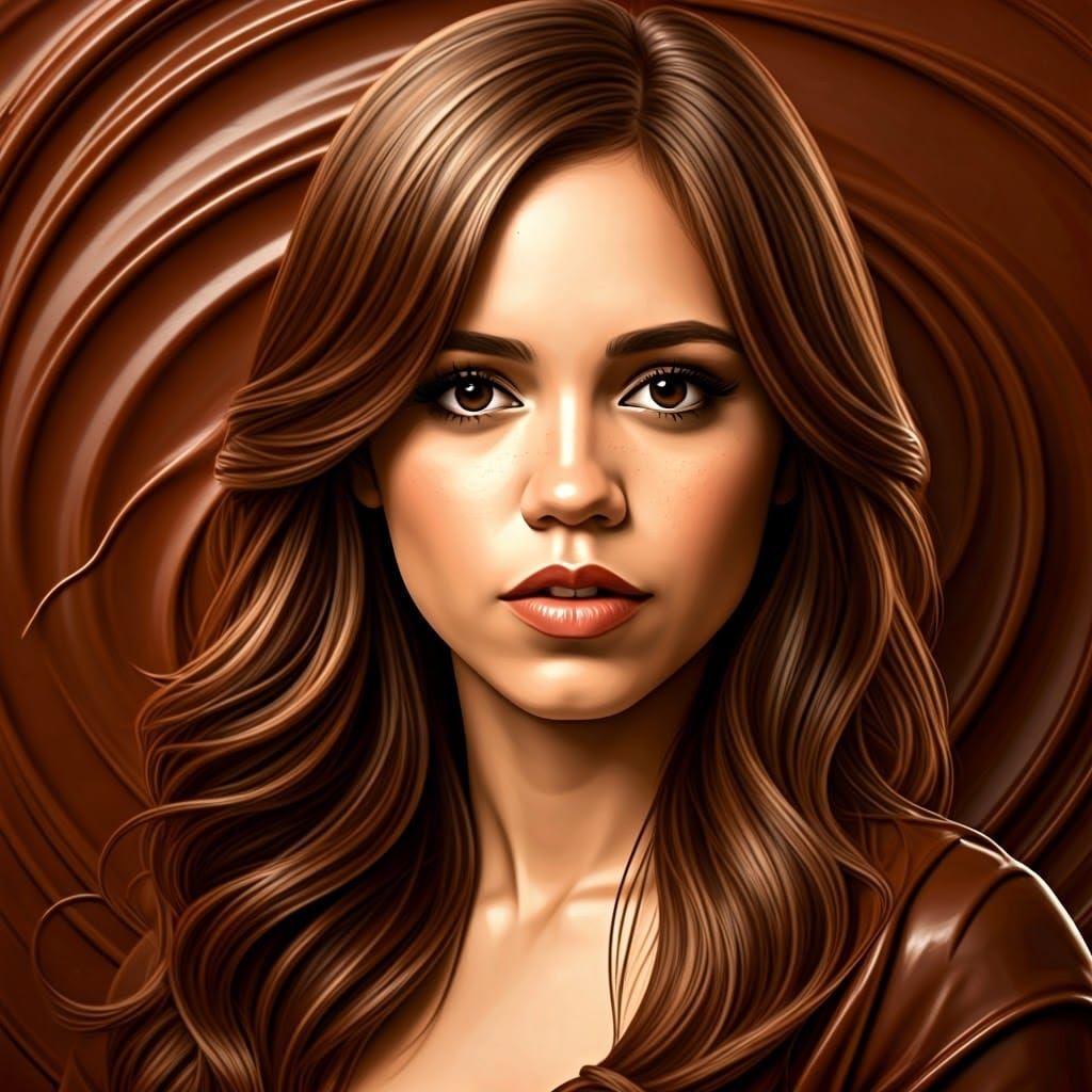 Velvet Chocolate Portrait in Opulent Baroque Style
