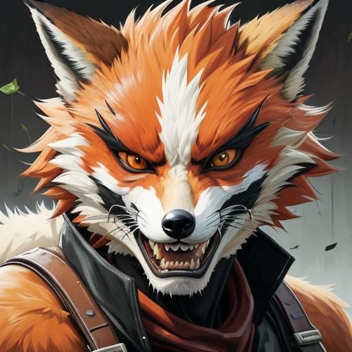 Person with Animal Mask Digital Illustration