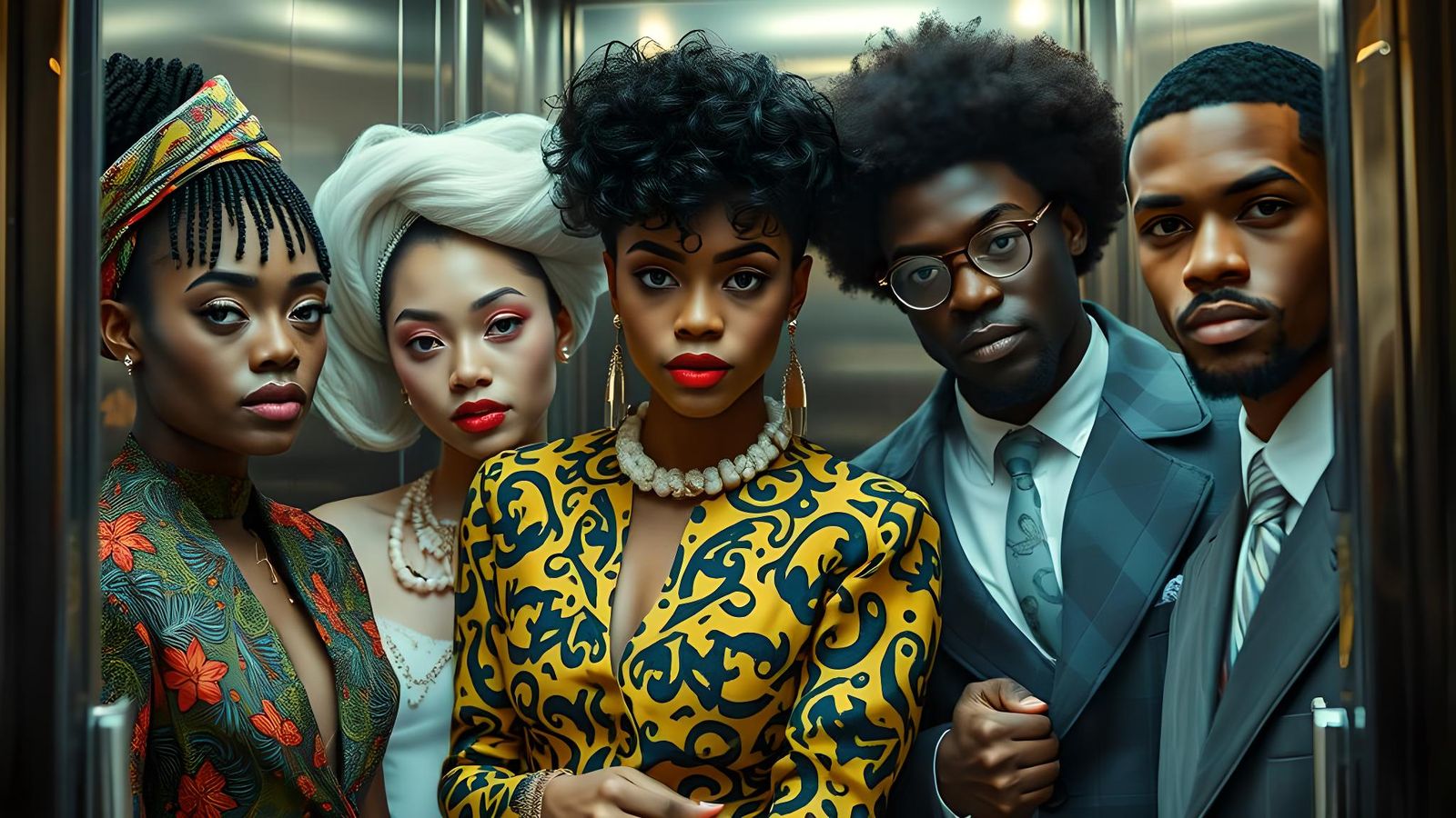 Opulent Hotel Guests in Golden Age Style