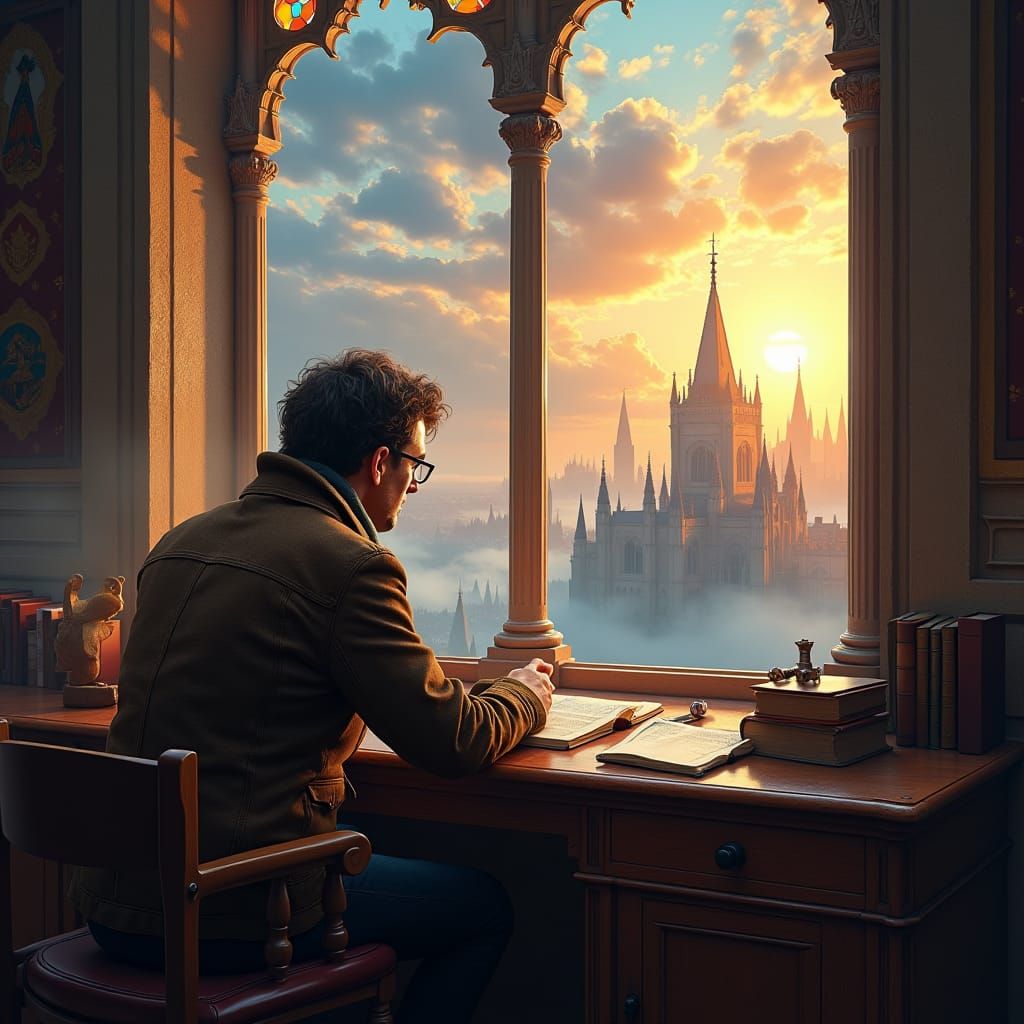 Mystical Cityscape Classroom: Fantasy Concept Art