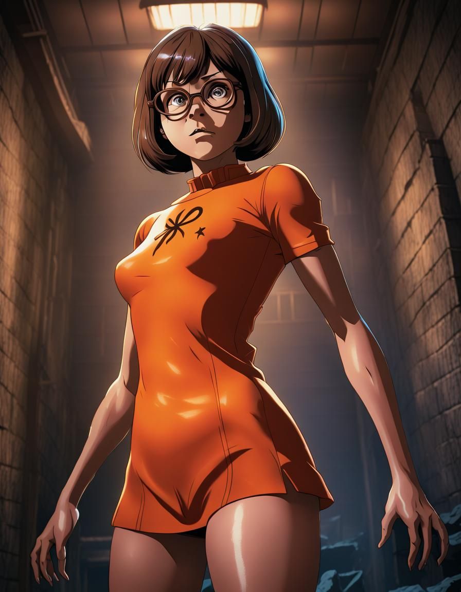 Velma Dinkley Horror Art in Anime Manga Style
