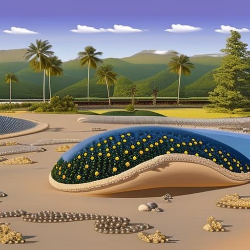 Pearl Venus Statue on Pebbly Beach at Sunrise