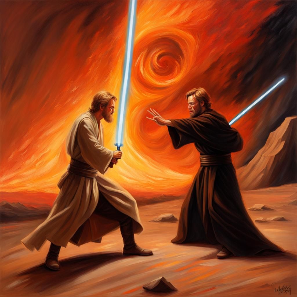 Epic Duel as a Renaissance Oil Painting