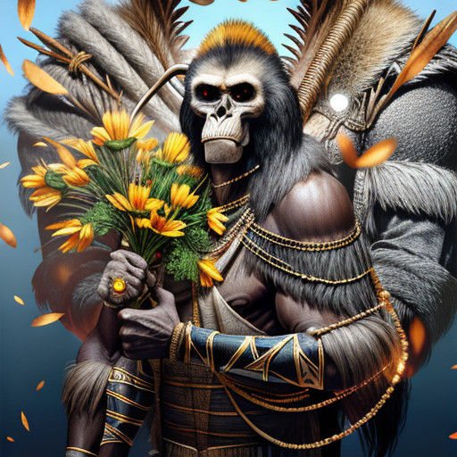 Ancient Human Figure in a Primal Landscape