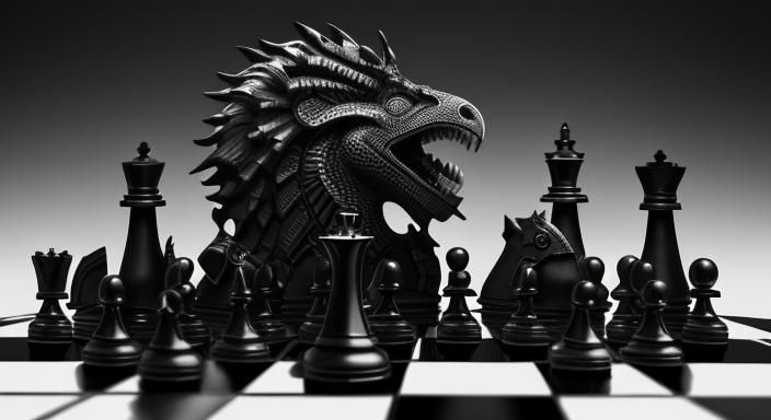 Chess Portal into Another World in Black and White