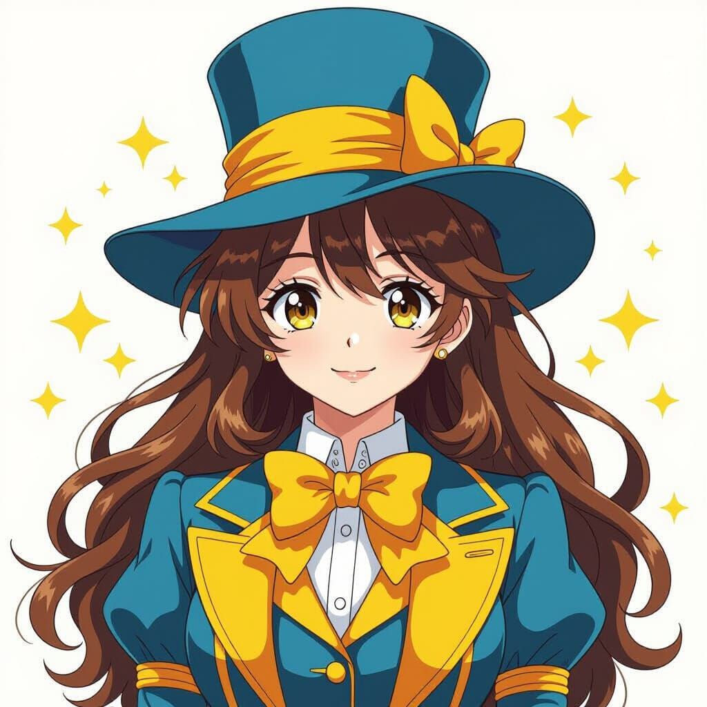 Anime Alice in Wonderland in Blue and Yellow Suit