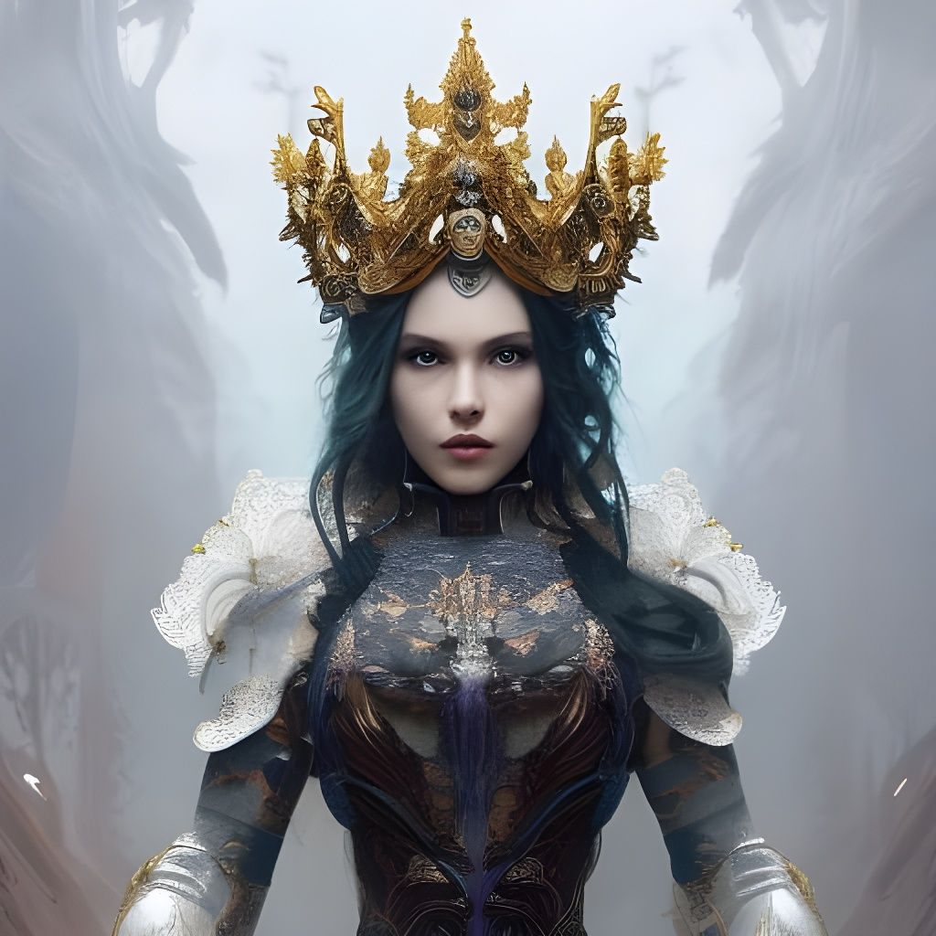 Gothic Fairytale Queen in Rococo Armor