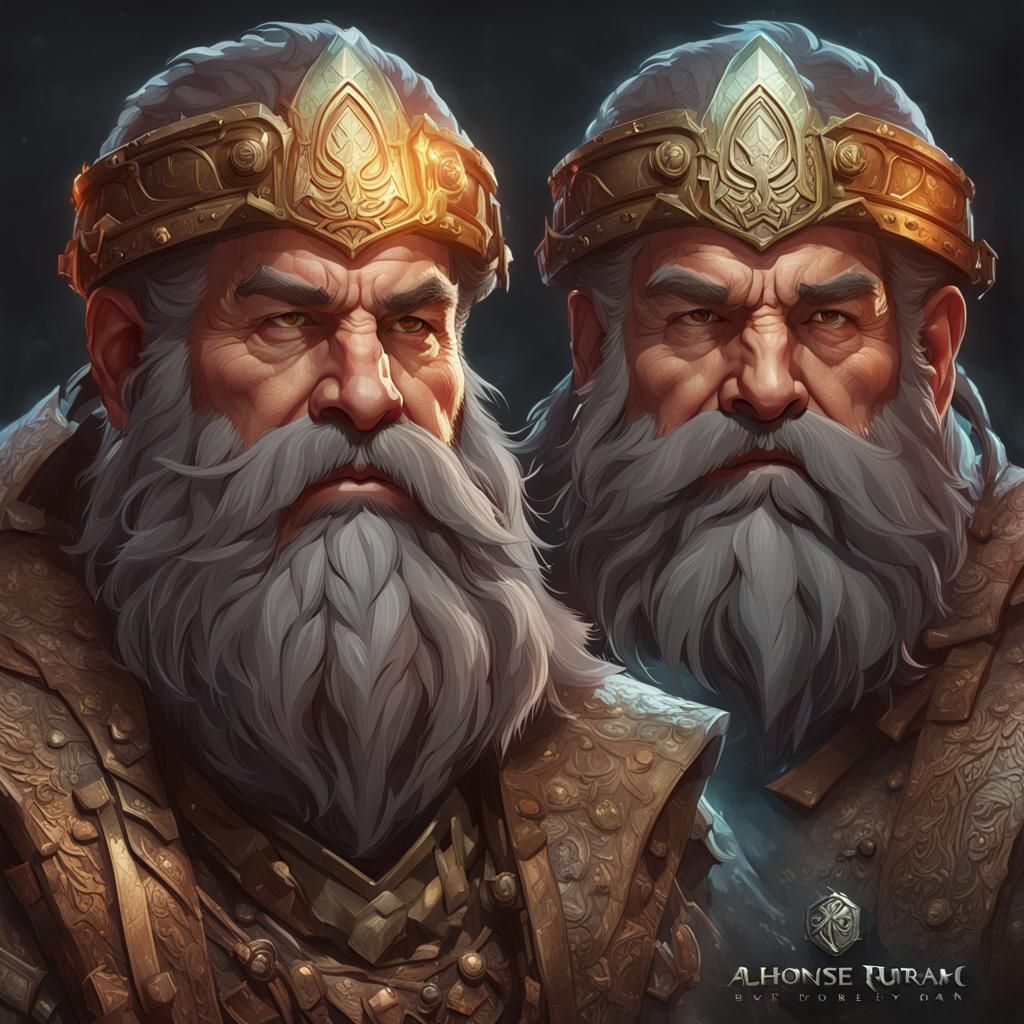 Dwarven Master Doran Portrait in Hyperdetailed Style