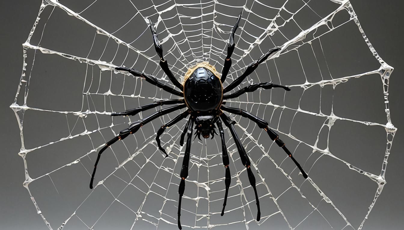 Glass-like Spider Creates Macabre Shrine
