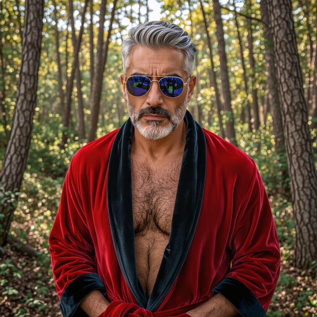 Fierce Silver-Haired Man in Impressionist Portrait