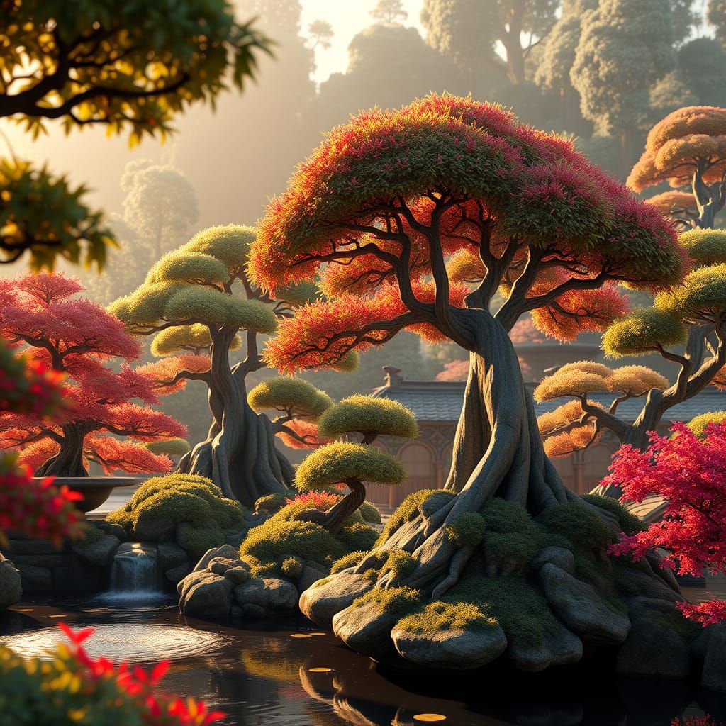 Bonsai Garden in Fantasy Landscape Style