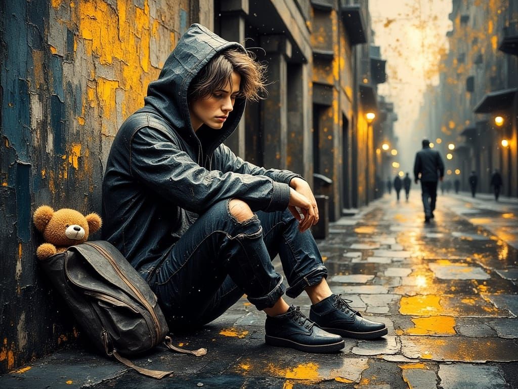 Renaissance Urban Scene as Impasto Oil Painting