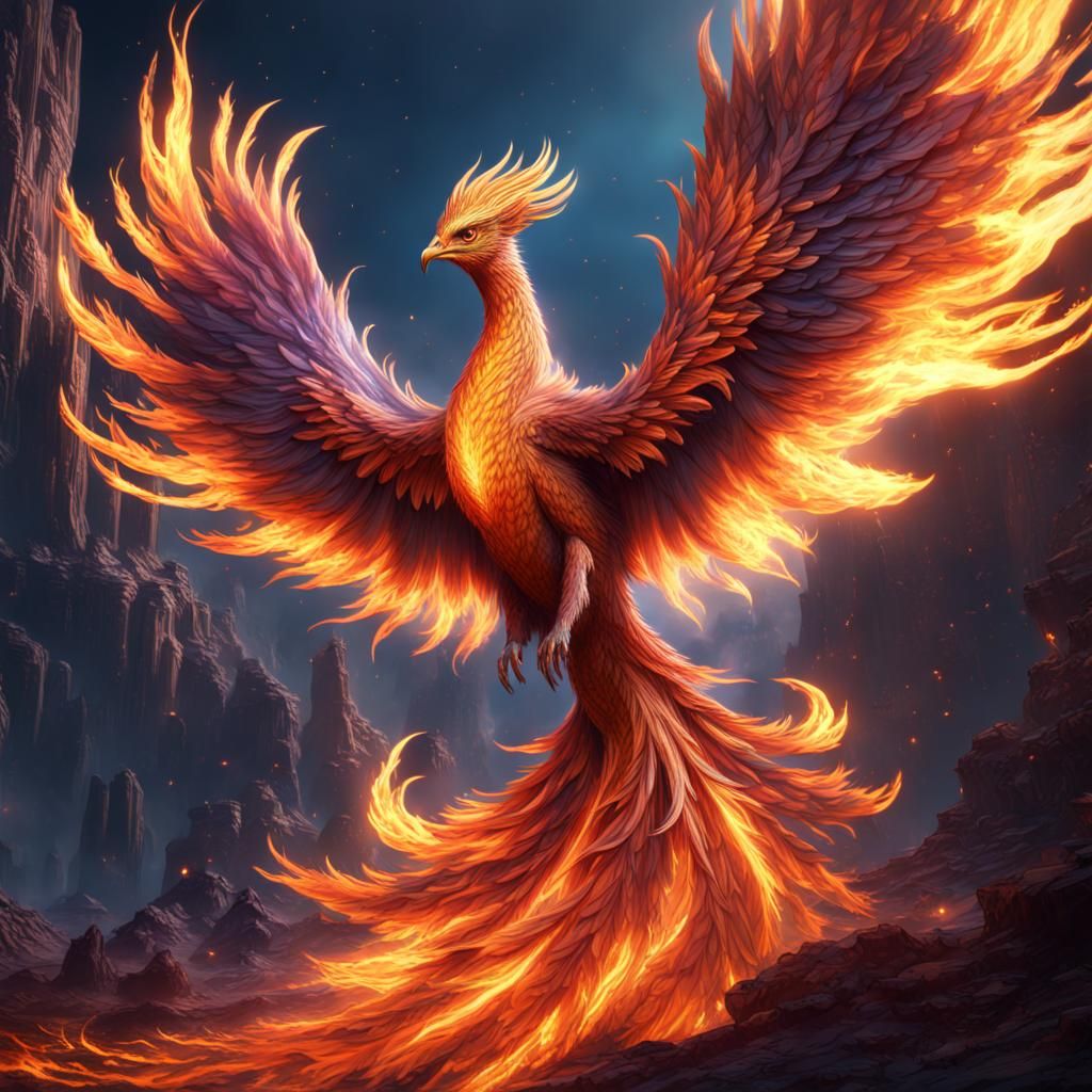 Supernova Phoenix: Detailed Fantasy Concept Art